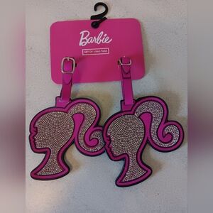 Barbie Glitter luggage ID travel suitcase bag tags set of 2